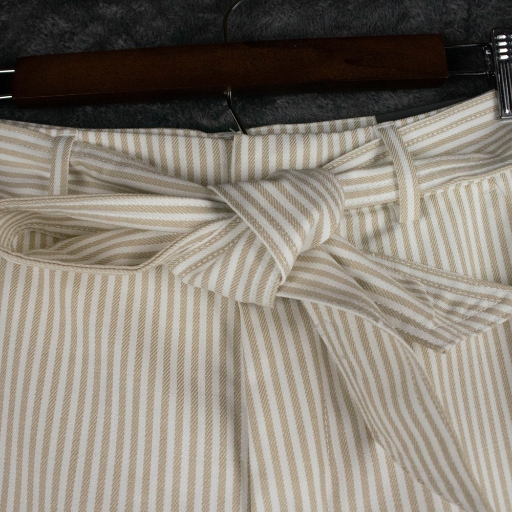 Worthington Womens 4‎ Wide Leg Striped High Rise Pants Tie Waist Academia Boho - Picture 3 of 12